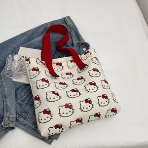 Hello Kitty Tote with Red and Cream Design